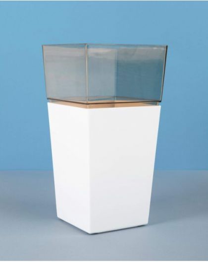 Кашпо АСТРА 3,5л d18 h34см с фитильным поливом, прозрачный