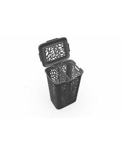 Корзина для белья с разделителем Leaves 60л (серый) 44х34х63,5см