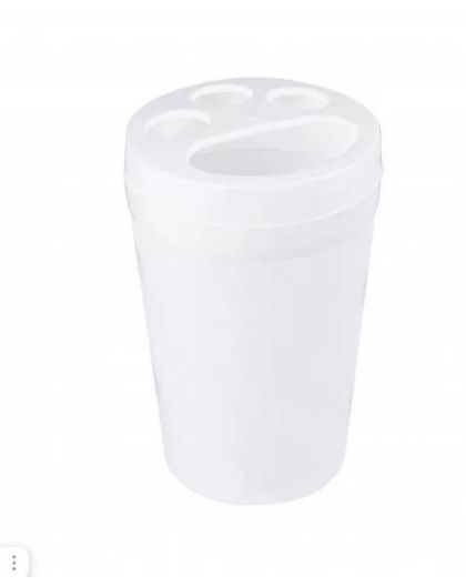 Стакан для зубных щеток Breeze (белый) 7х7х11см