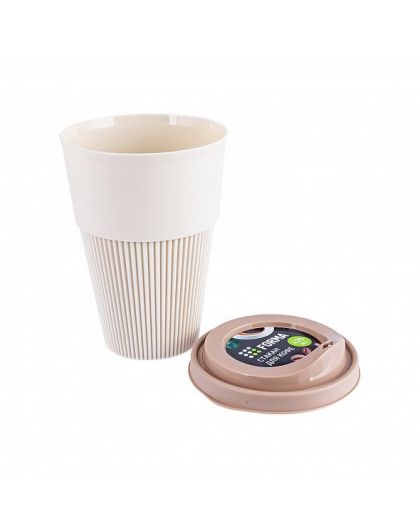 Стакан с крышкой 0,42л 10х9,5х14см