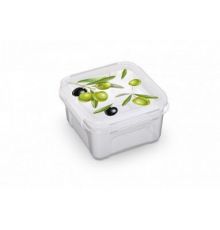 Контейнер квадратный для СВЧ Fresh олива 0,6л 12,5х12,5х6,5см