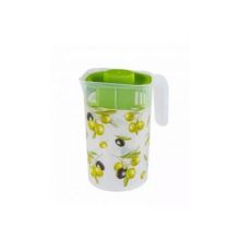 Кувшин с декором с крышкой Fresh олива 2л 21х14,5х21см