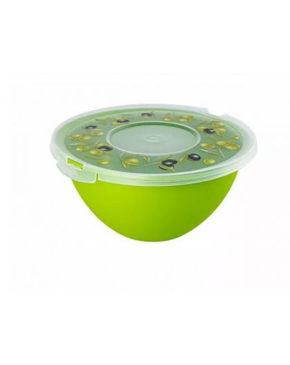 Миска с крышкой Fresh олива 2л 23,6х22,6х11см