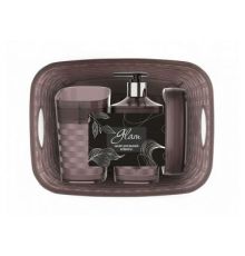 Набор для ванной комнаты Glam 4 предмета (шоколад) 25х18х9см