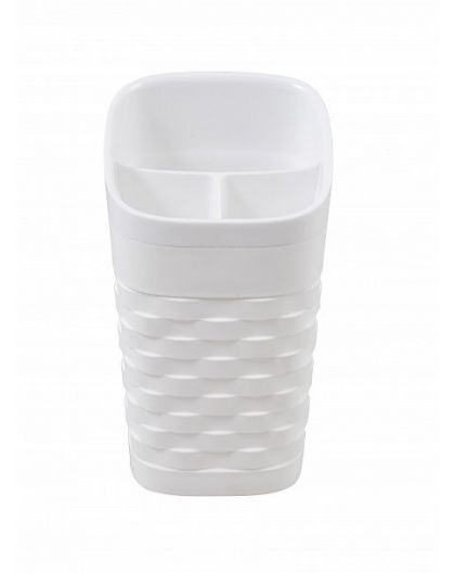 Стакан для зубных щеток Reef (белый) 7,8х7,8х13,6см