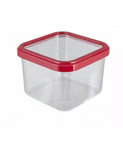 Банка для сыпучих продуктов 0,6л Cubbo (красный) 11,2х11,2х8см