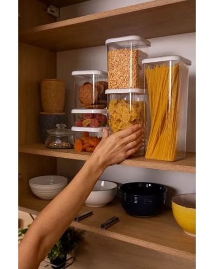 Банка для сыпучих продуктов Cubbo scandi 2,2л (белый) 11,2х11,2х26,5см