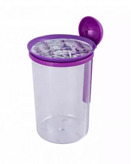Банка для сыпучих продуктов с ложкой Lavender 0,7л 11х9,5х14,3см