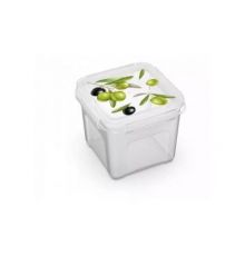 Контейнер квадратный для СВЧ Fresh олива 0,9л 12,5х12,5х10см
