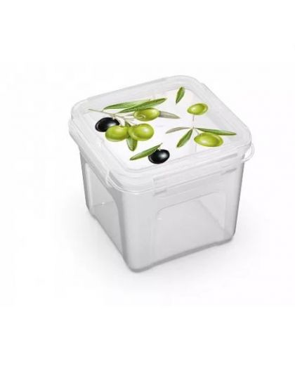 Контейнер квадратный для СВЧ Fresh олива 0,9л 12,5х12,5х10см
