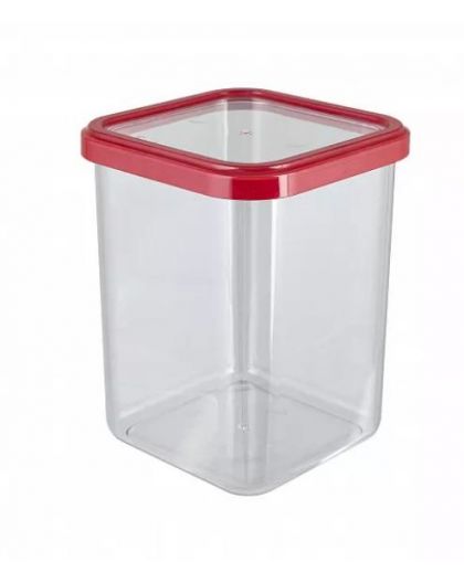 Банка для сыпучих продуктов 1,2л Cubbo (красный) 11,2х11,2х14,5см