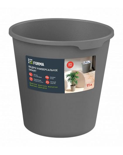 Ведро универсальное Smart 11л (серый) 28х28х27,5см