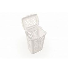 Корзина для белья с разделителем Leaves 60л (молочный) 44х34х63,5см