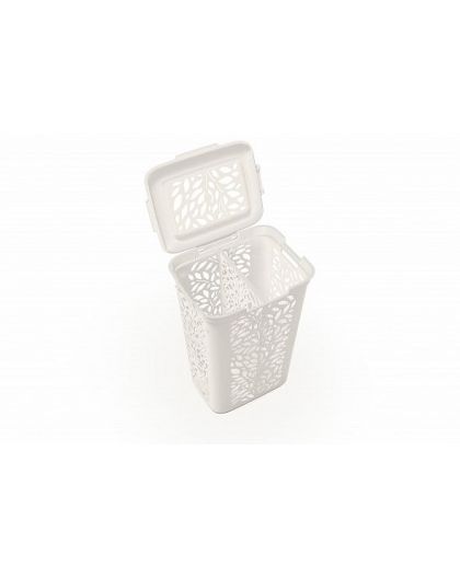 Корзина для белья с разделителем Leaves 60л (молочный) 44х34х63,5см