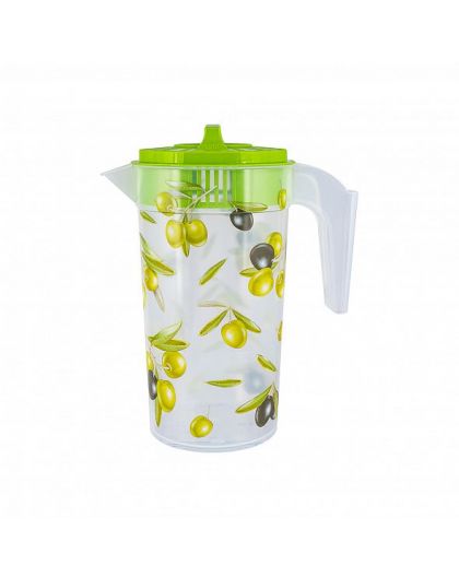 Кувшин с крышкой Fresh олива 1,2л 18х11,5х21,8см
