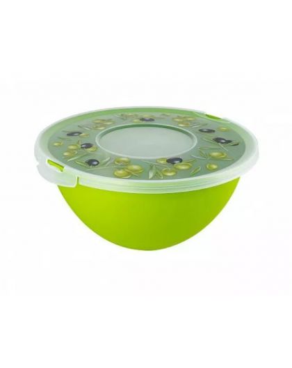 Миска с крышкой Fresh олива 4л 29х27,8х13,3см