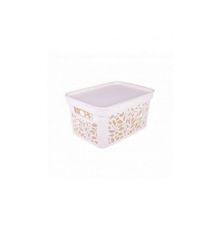 Корзина с крышкой Leaves 10л (молочный) 33,3х22,5х17,4см