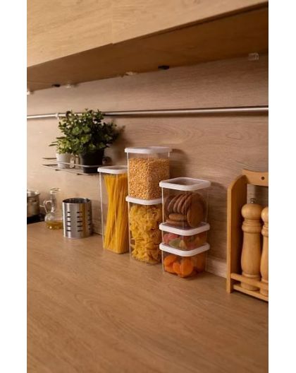 Банка для сыпучих продуктов Cubbo scandi 1,2л (белый) 11,2х11,2х14,5см