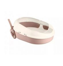 Комплект для кошек: лоток с сеткой и совком Cosmo (какао) 51,9х37,8х21,3см