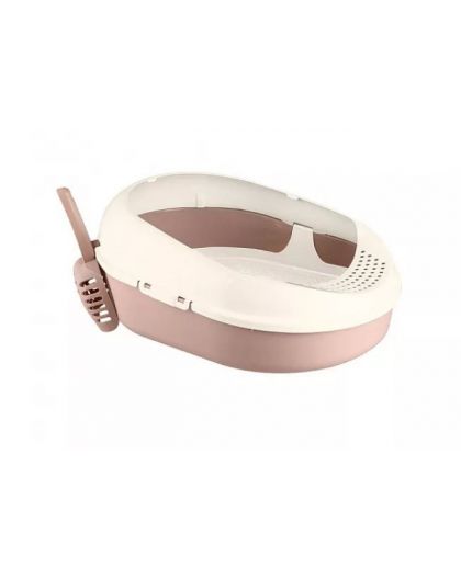 Комплект для кошек: лоток с сеткой и совком Cosmo (какао) 51,9х37,8х21,3см