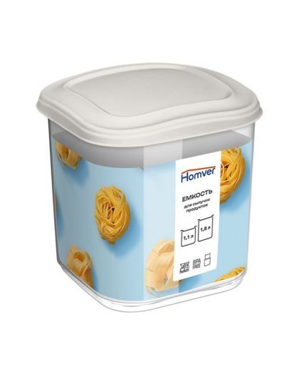 Емкость для сыпучих продуктов Бергамо 1,1л (светло-бежевый)
