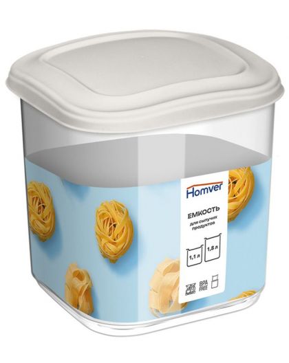 Емкость для сыпучих продуктов Бергамо 1,8л (светло-бежевый)