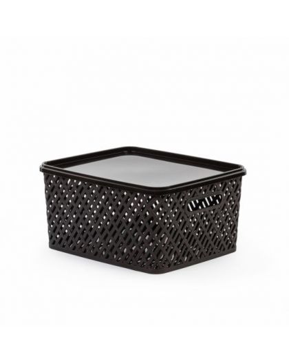 Корзина Плетенка (350х290х175)с крышкой, мокко