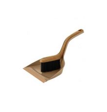 Щетка-сметка с совком Spin&Clean Wood, с ручками 21 см, с кромкой