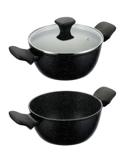Кастрюля 2,3л с крышкой 20см Linea GRANITO NERO