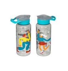 Бутылка для воды многоразовая с декором  0,75л из поликарбоната (Серый)