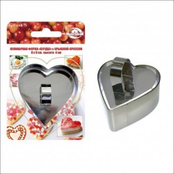 Кулинарная форма Сердце 8*9*4 см с крышкой-прессом (упаковка 12 шт)