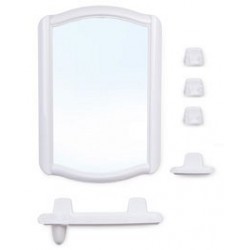Набор для ванной комнаты Беросси 46 (белый мрамор) (зеркало 352х520мм)
