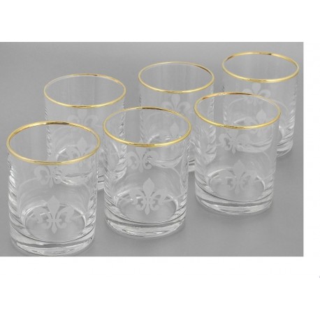 Набор 6 стаканов для виски с рисунком Королевская лилия[EL76-405]