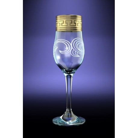 Набор 6 бокалов с рисунком Греческий узор, 200мл, для шампанского. [GE01-160]