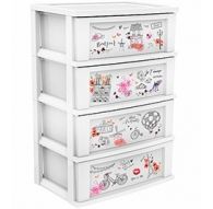 Комод Bongo 4-х секционный (снежно-белый,Paris) 540х382х820мм