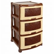 Комод 3-х секционный без декора модель Ажур (беж/корич)