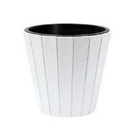 Кашпо Woode d34,8см h32,5см 11л с вкладышем, белый