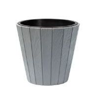 Кашпо Woode d34,8см h32,5см 11л с вкладышем, св. серый