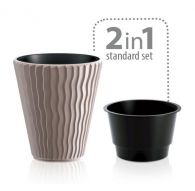Кашпо Sandy d29,7см h33cм 8л с вкладышем, кофе