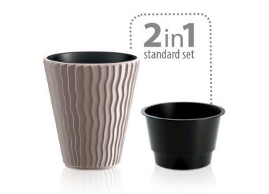 Кашпо Sandy d34,9см h38см 11л с вкладышем, кофе