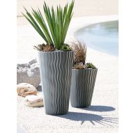 Кашпо Sandy Slim d34,9см h61,2см 11л с вкладышем, св. серый