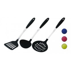 Кухонный набор, 3 предмета, НЕЙЛОН, лопатка+половник+шумовка [CL-1362]