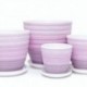 Набор керамических горшков 3шт Букле розовый крокус (12,15,18)см