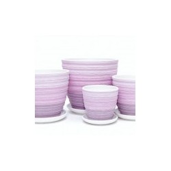 Набор керамических горшков 3шт Букле розовый крокус (12,15,18)см