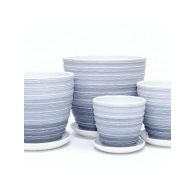 Набор керамических горшков 3шт Букле серый крокус (12,15,18)см