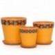 Набор керамических горшков 3шт Калейдоскоп оранжевый клен (12, 15, 18 см)