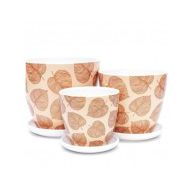 Набор керамических горшков 3шт Липа оранжевый крокус (12, 15, 18 см)