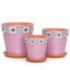 Набор керамических горшков 3шт Уют розовый клен (12,15,18)см