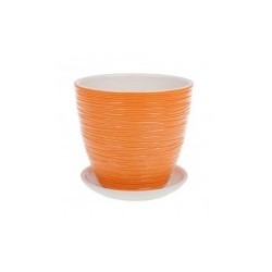Горшок керамический Зефир оранжевый крокус №2 d-15см