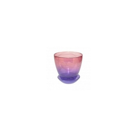 Горшок с поддоном алебастровый крашеный №2 розово-фиолетовый d13, h13 ОРГАНЗА